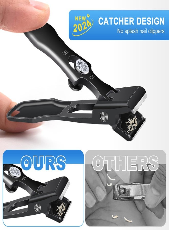 درمود مقص أظافر ألماني للرجال ذوي الأظافر السميكة، مقص أظافر قدم مستقيم مطور لكبار السن بفتحة واسعة، مقص أظافر كبير شديد التحمل مانع للتناثر، مقص أظافر للأصابع الغائرة مع وعاء تجميع - Image 4